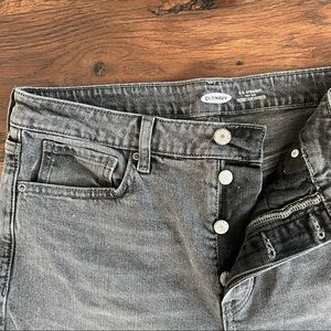 Old Navy Grey Button Fly O.G. Straight High Rise Jean Women's 12
